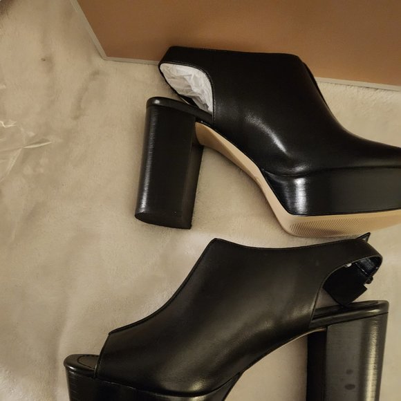 MK Piper Leather Sling Back Platform Size 8.5 - Picture 4 of 13